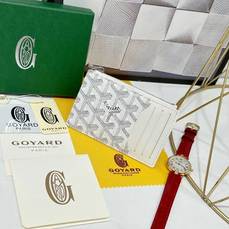Goyard White Zip Card Wallet 723