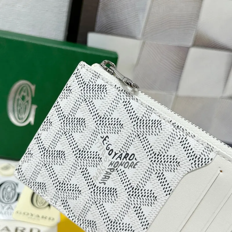 Goyard White Zip Card Wallet 723 - Image 6