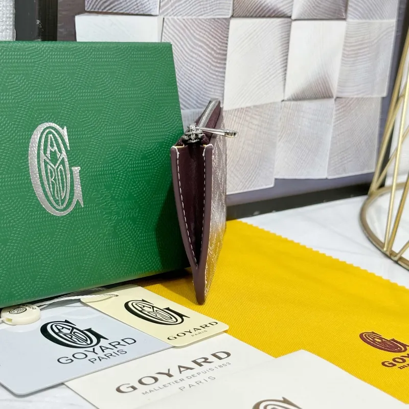 Goyard Burgundy Zip Card Holder Wallet 724 - Image 3