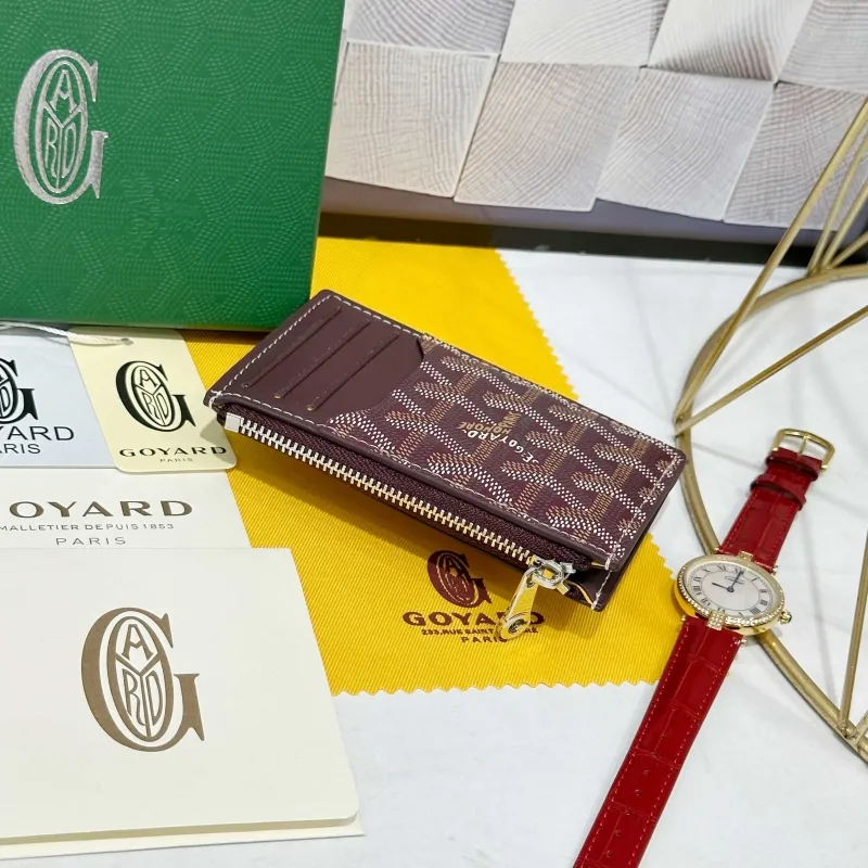 Goyard Burgundy Zip Card Holder Wallet 724 - Image 4