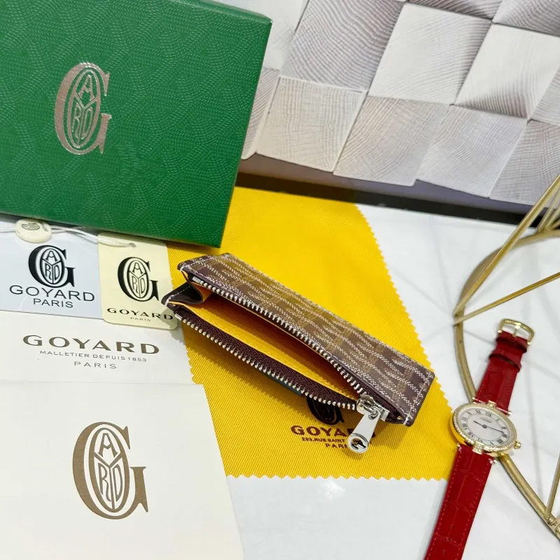 Goyard Burgundy Zip Card Holder Wallet 724 - Image 5