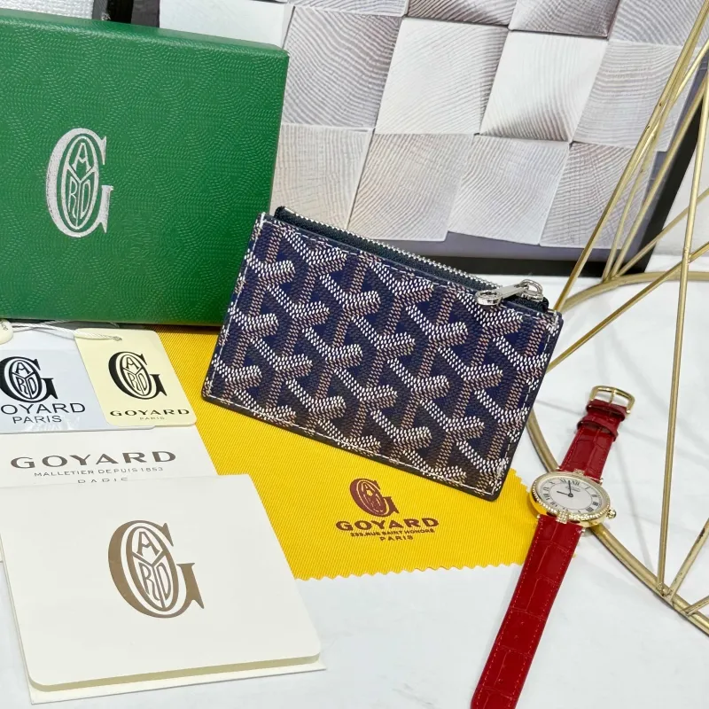 Alternative view of Goyard Navy Blue Zip Card Wallet 725