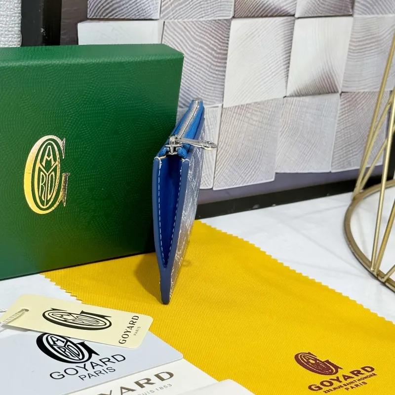 Goyard Blue Zip Card Wallet 726 - Image 3