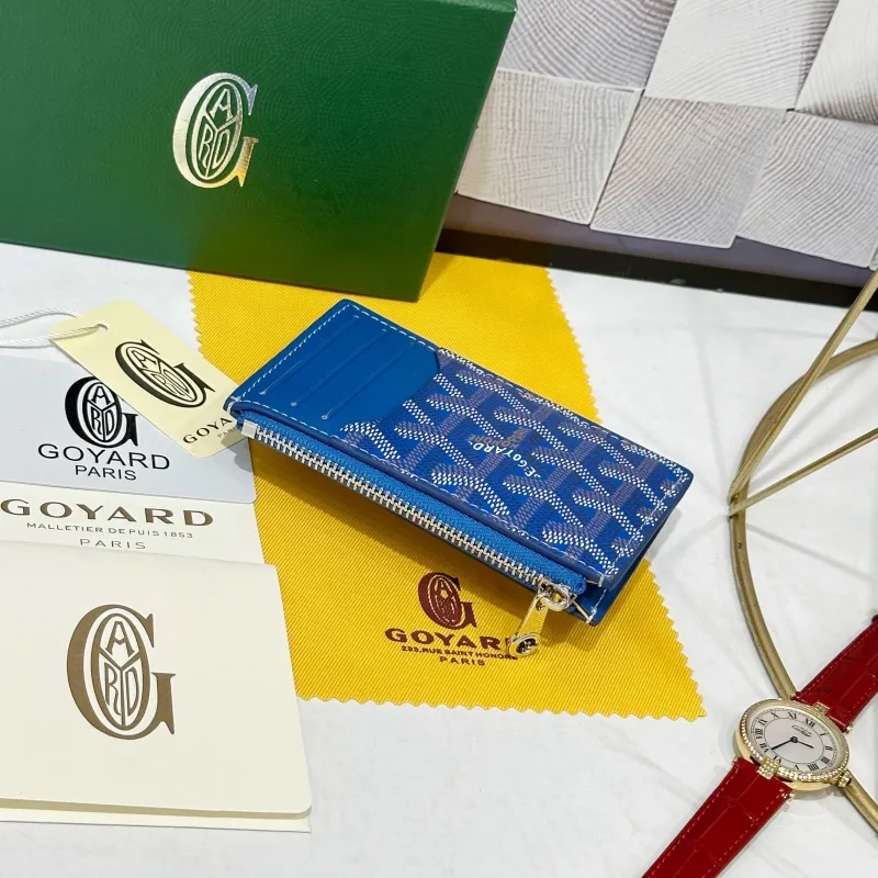 Goyard Blue Zip Card Wallet 726 - Image 4