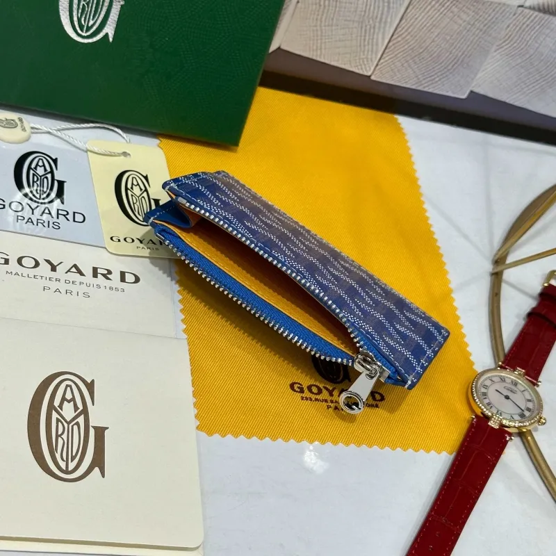 Goyard Blue Zip Card Wallet 726 - Image 5