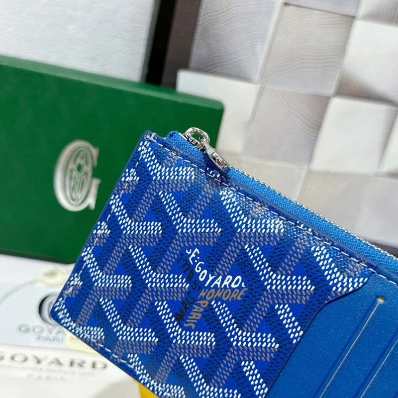 Goyard Blue Zip Card Wallet 726 - Image 6