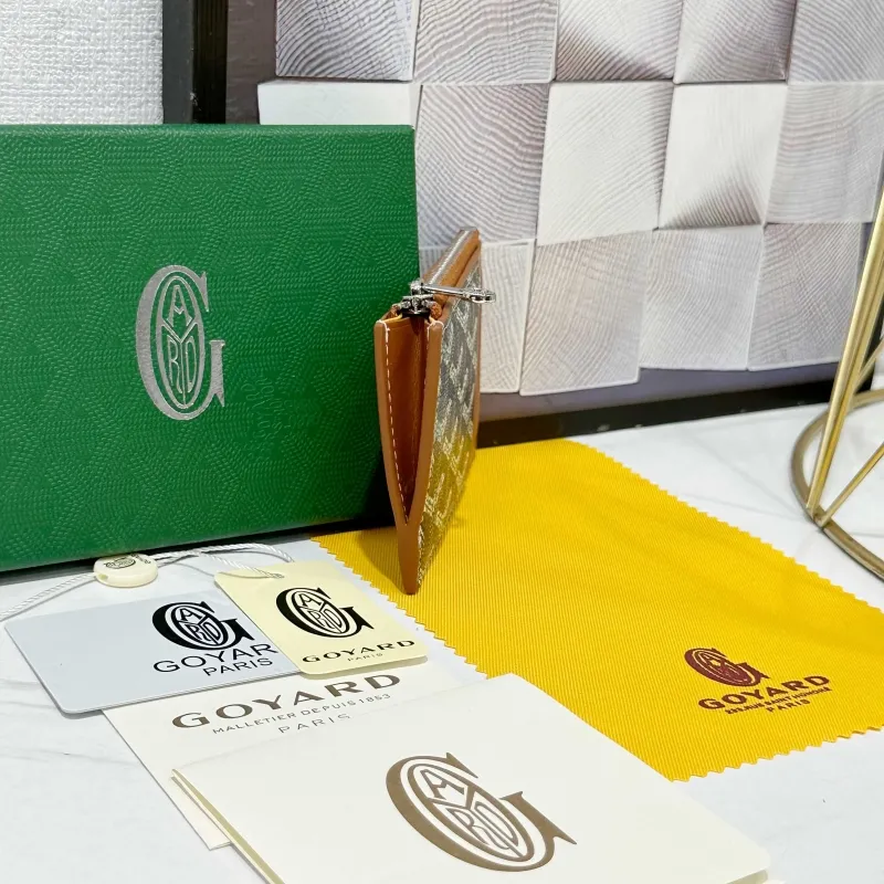 Goyard Black Brown Zip Card Holder Wallet 729 - Image 3