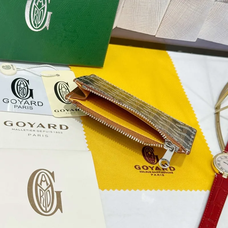 Goyard Black Brown Zip Card Holder Wallet 729 - Image 5