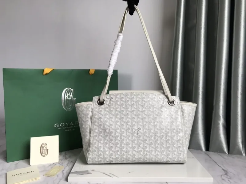 Goyard White Rouette Tote Bag - Image 3