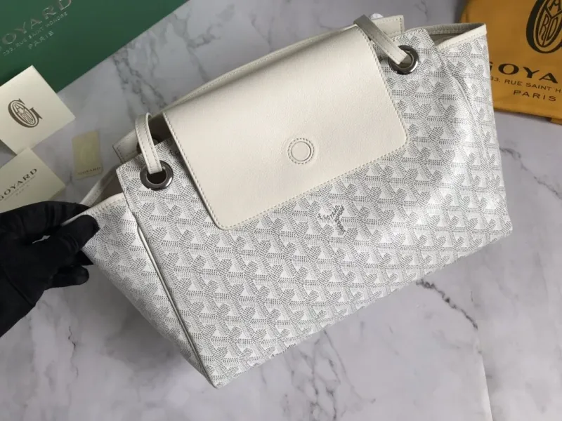 Goyard White Rouette Tote Bag - Image 5