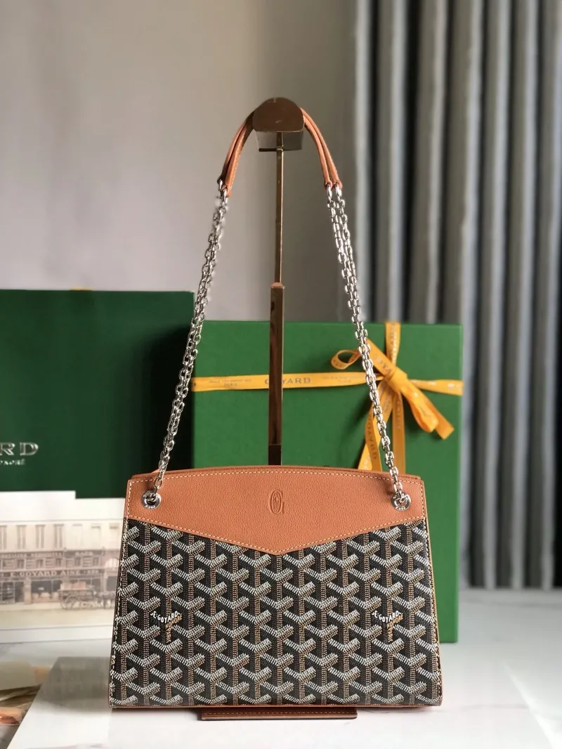 Goyard Rouette 29 Black Tan Shoulder Bag - Image 9