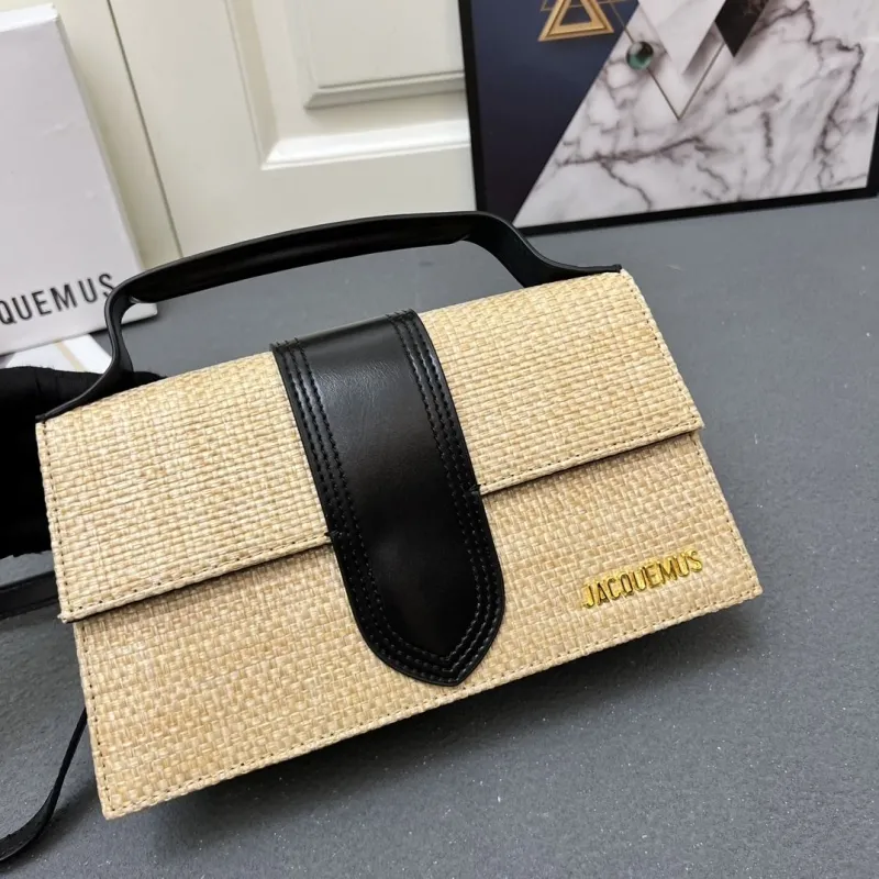 Jacquemus Beige Woven Satchel Crossbody Bag - Image 4