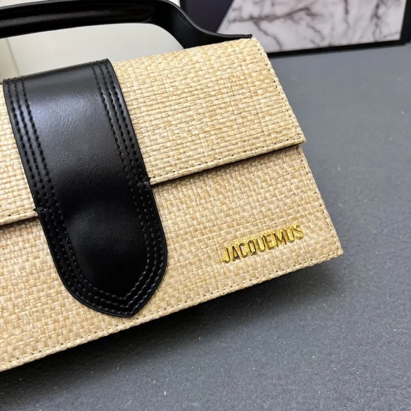 Jacquemus Beige Woven Satchel Crossbody Bag - Image 5