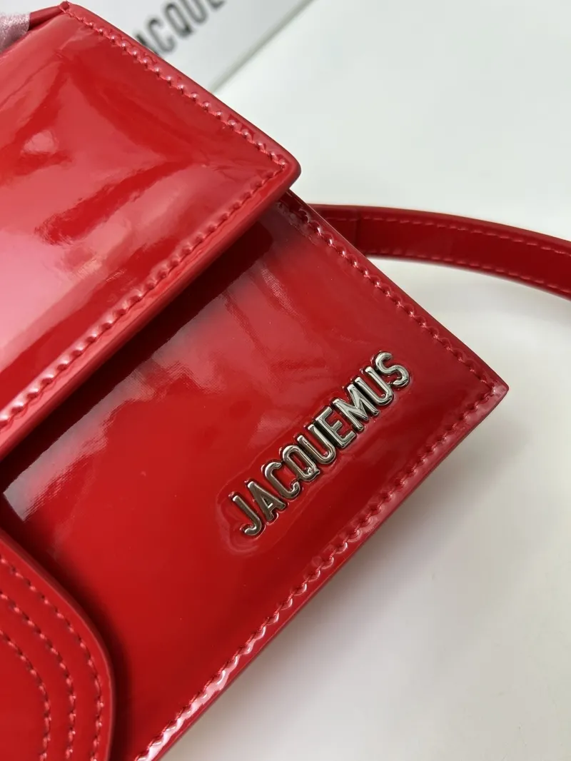Jacquemus Red Patent Leather Satchel Bag - Image 4