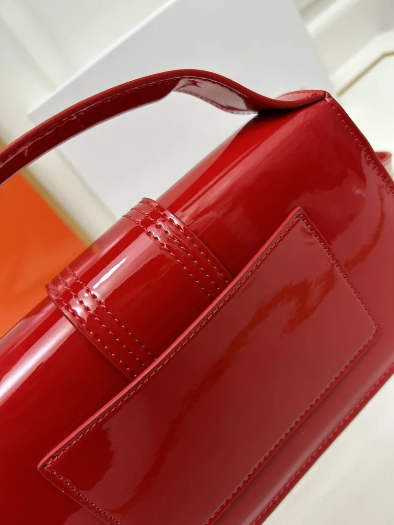 Jacquemus Red Patent Leather Satchel Bag - Image 6