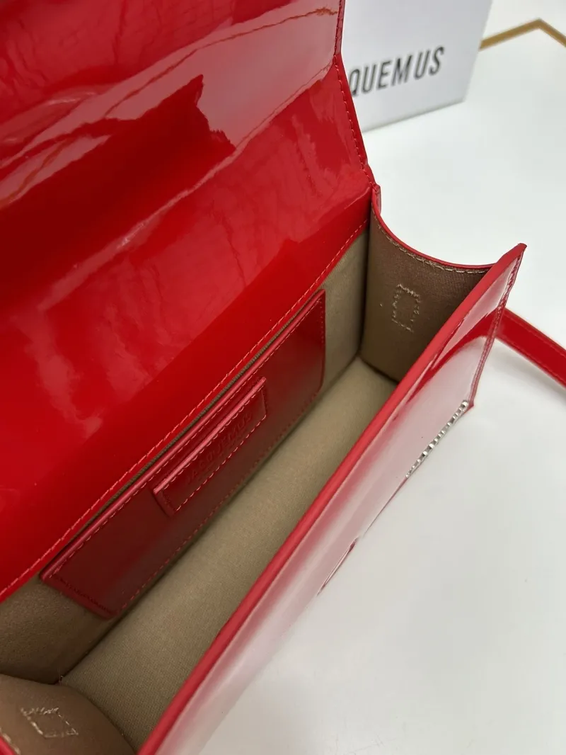 Jacquemus Red Patent Leather Satchel Bag - Image 8