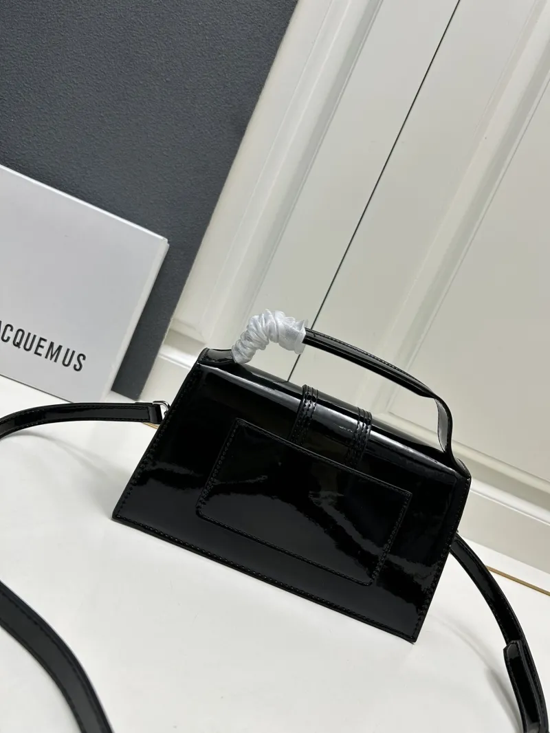 Jacquemus Black Patent Leather Satchel Bag - Image 3