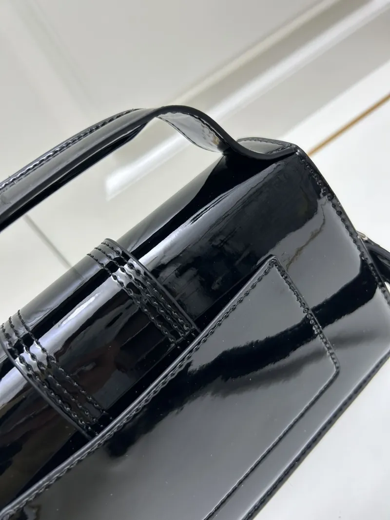 Jacquemus Black Patent Leather Satchel Bag - Image 6