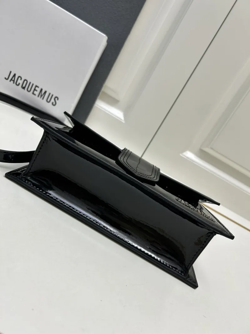Jacquemus Black Patent Leather Satchel Bag - Image 7