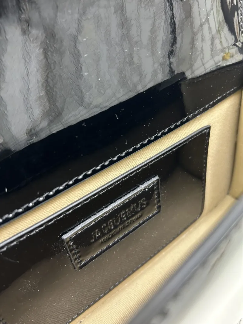 Jacquemus Black Patent Leather Satchel Bag - Image 9