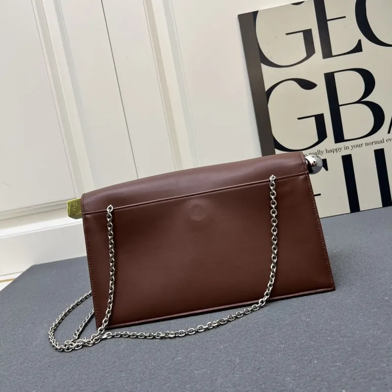 Jacquemus Brown Leather Crossbody Satchel Bag - Image 3
