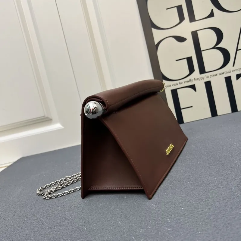 Jacquemus Brown Leather Crossbody Satchel Bag - Image 4