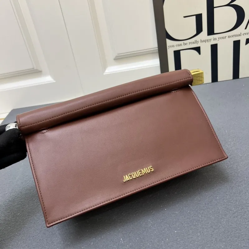 Jacquemus Brown Leather Crossbody Satchel Bag - Image 5