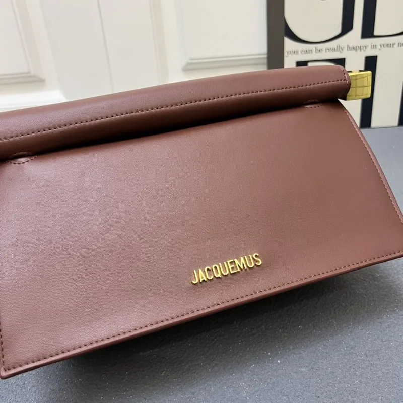Jacquemus Brown Leather Crossbody Satchel Bag - Image 6