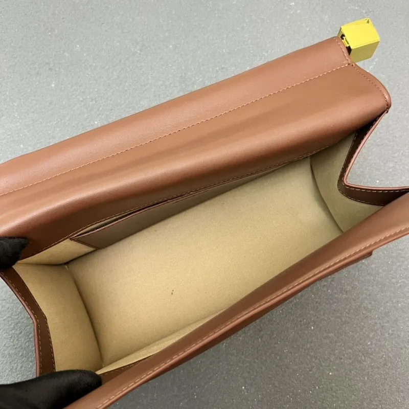 Jacquemus Brown Leather Crossbody Satchel Bag - Image 8