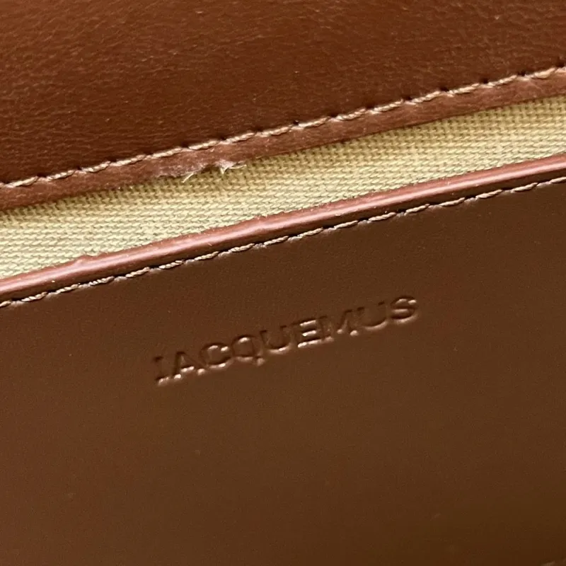 Jacquemus Brown Leather Crossbody Satchel Bag - Image 9