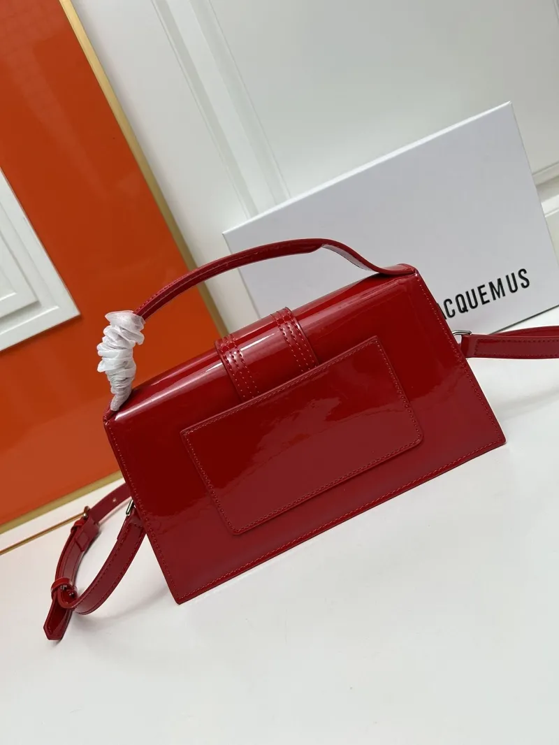 Jacquemus Red Patent Leather Satchel Bag - Image 3