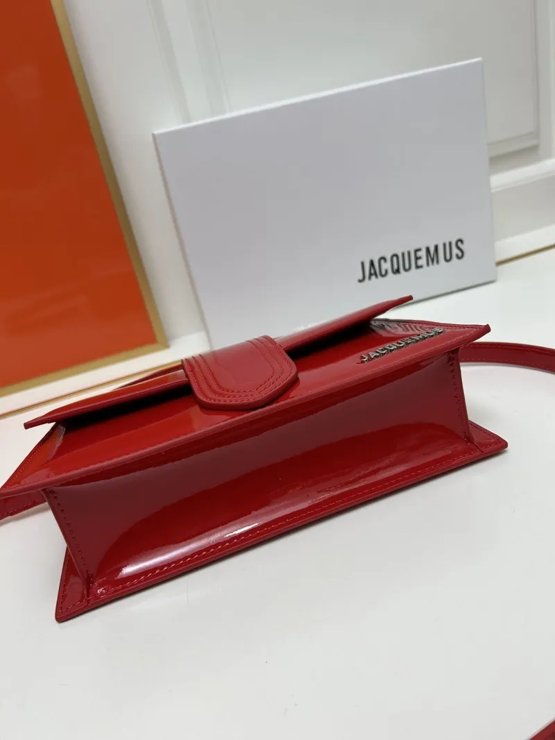 Jacquemus Red Patent Leather Satchel Bag - Image 7