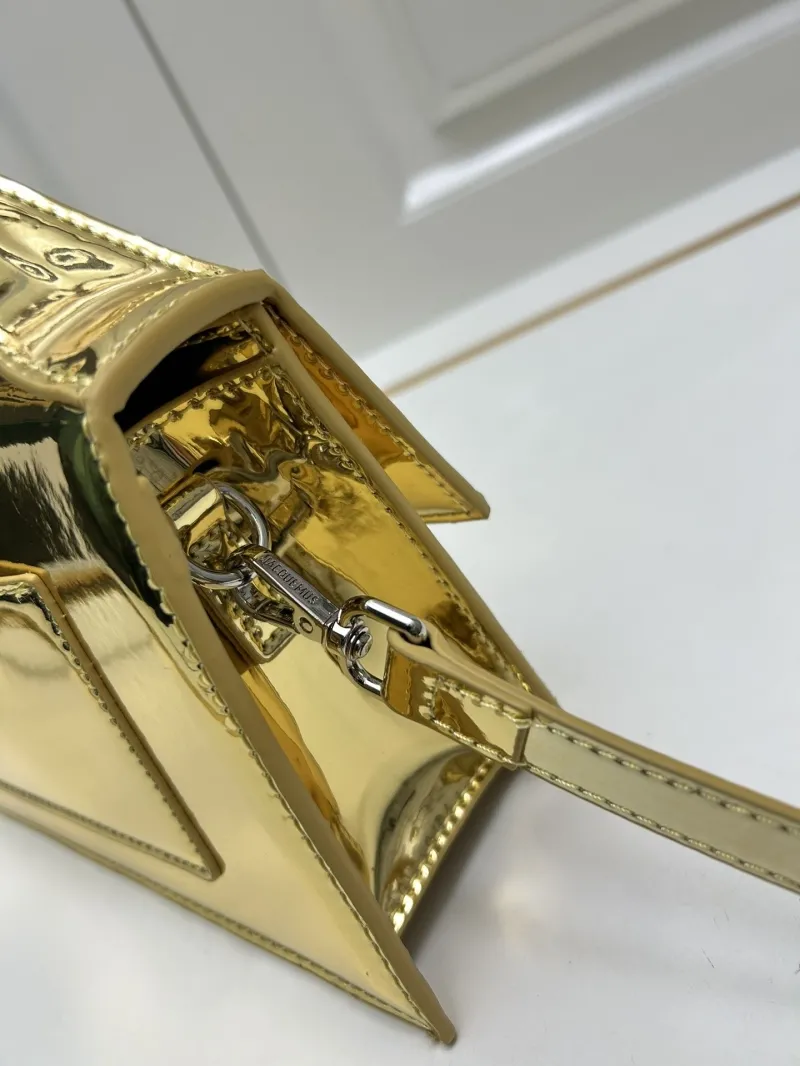 Jacquemus Gold Metallic Satchel Crossbody Bag - Image 5