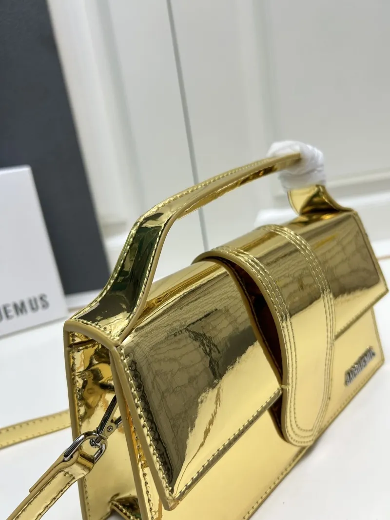 Jacquemus Gold Metallic Satchel Crossbody Bag - Image 6