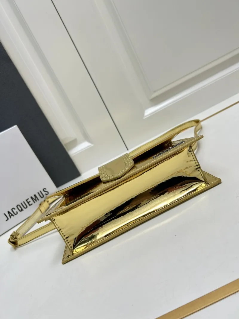 Jacquemus Gold Metallic Satchel Crossbody Bag - Image 7