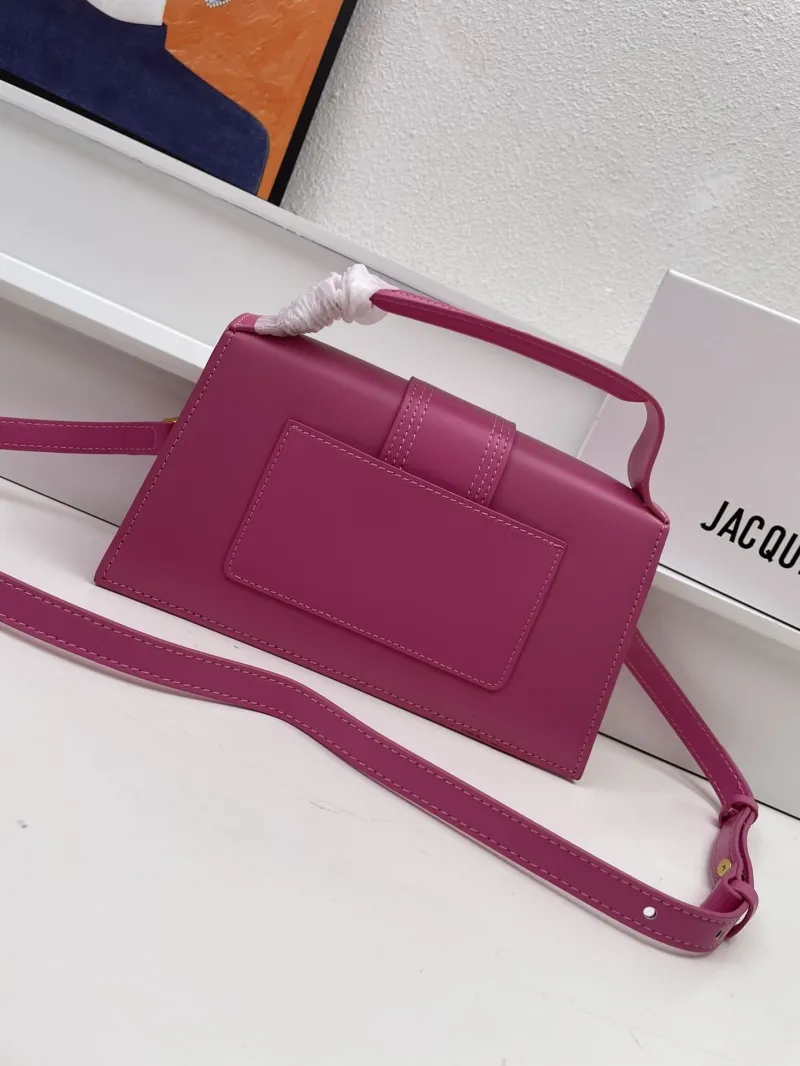 Jacquemus Magenta Leather Satchel Crossbody Bag - Image 3