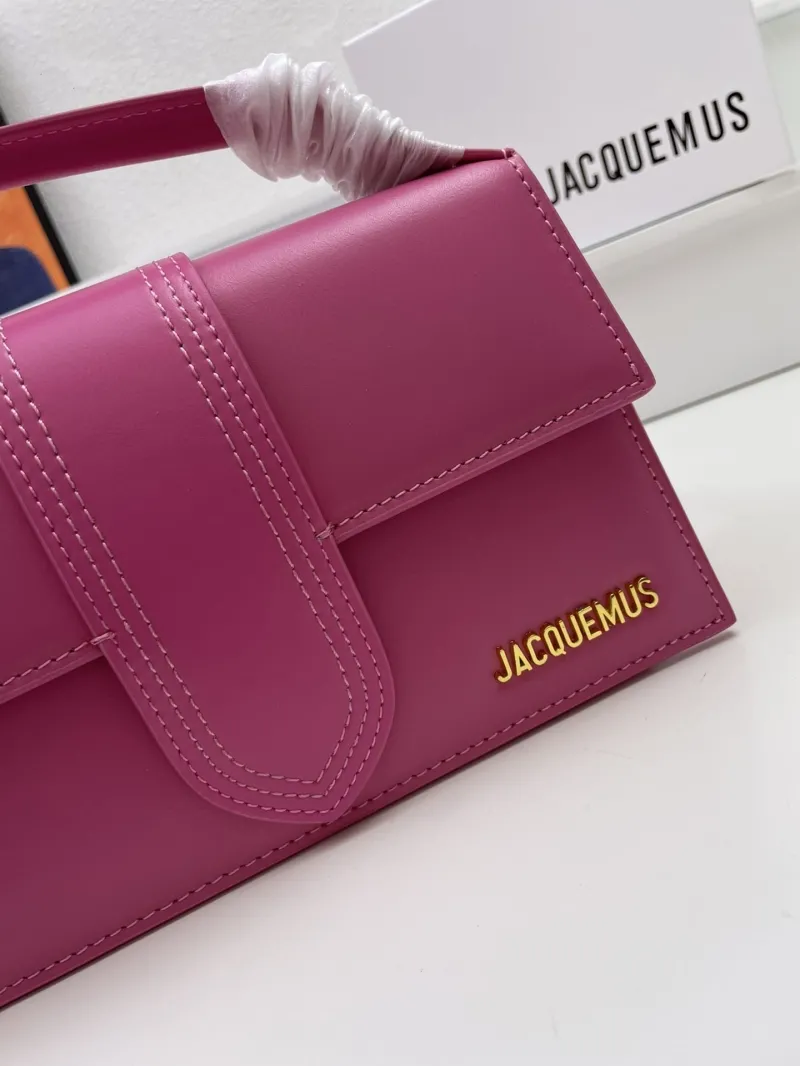 Jacquemus Magenta Leather Satchel Crossbody Bag - Image 4