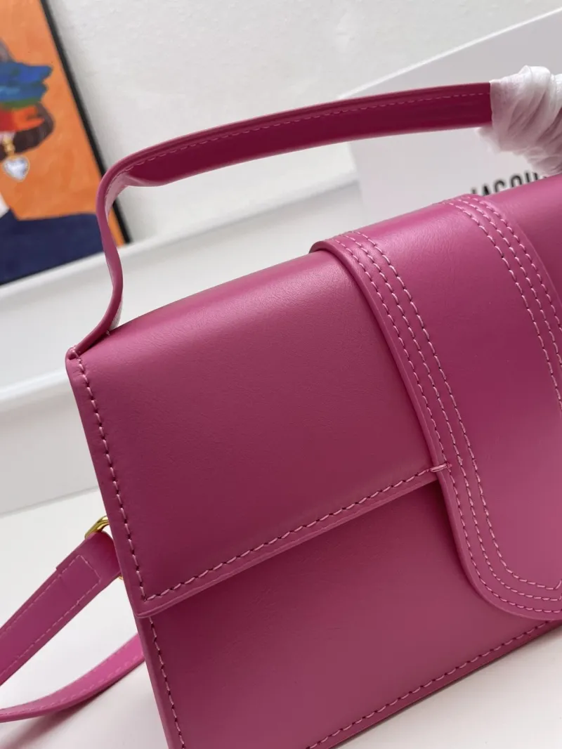 Jacquemus Magenta Leather Satchel Crossbody Bag - Image 5