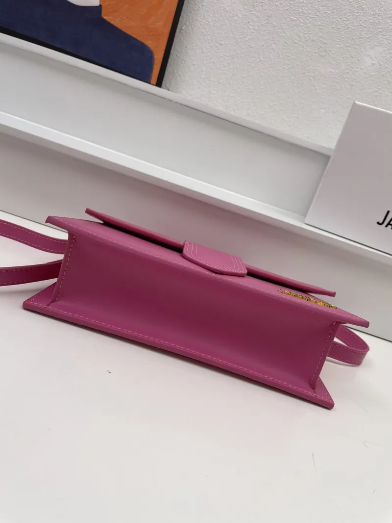 Jacquemus Magenta Leather Satchel Crossbody Bag - Image 7