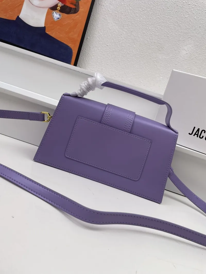 Jacquemus Purple Leather Satchel Crossbody Bag - Image 3