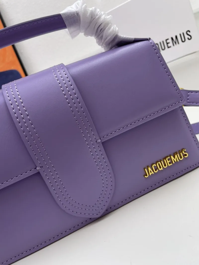 Jacquemus Purple Leather Satchel Crossbody Bag - Image 4