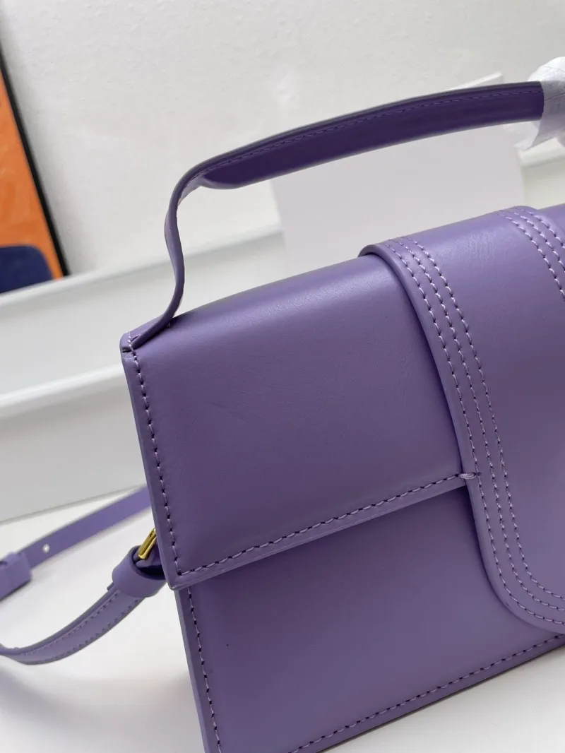 Jacquemus Purple Leather Satchel Crossbody Bag - Image 5