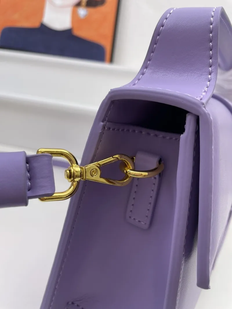 Jacquemus Purple Leather Satchel Crossbody Bag - Image 6