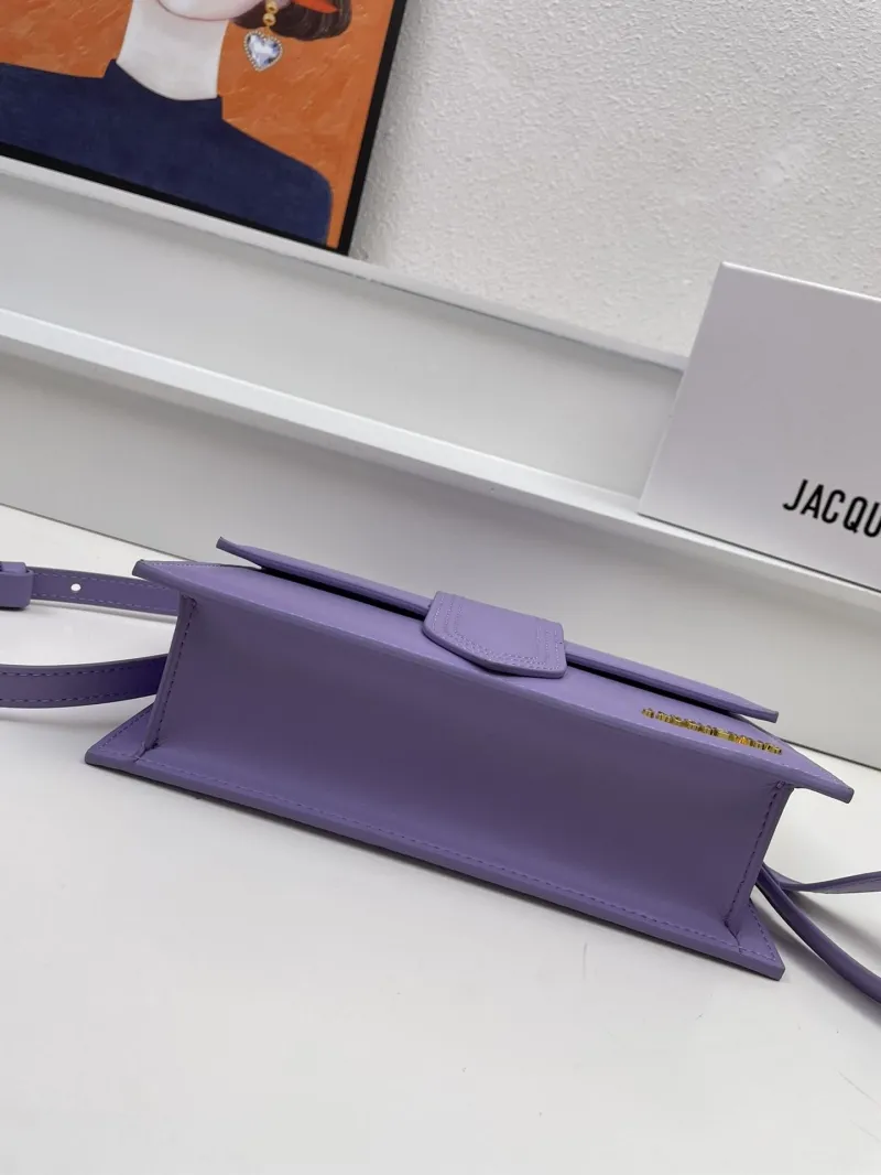 Jacquemus Purple Leather Satchel Crossbody Bag - Image 7