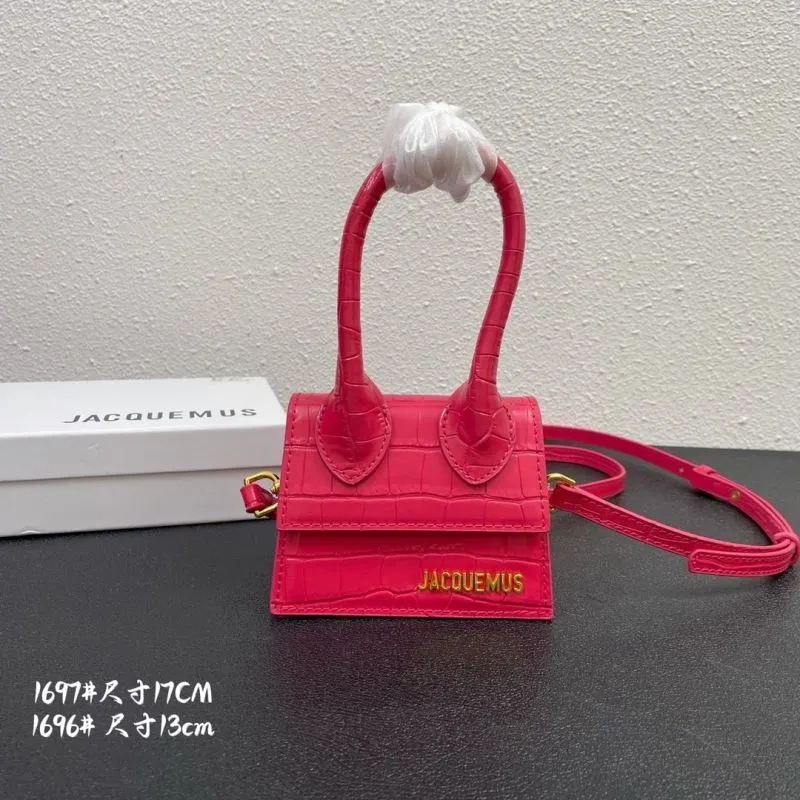 Jacquemus Pink Croc Mini Satchel Bag 13cm