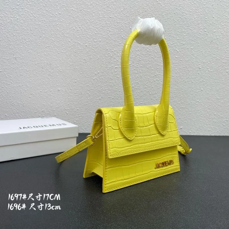 Alternative view of Jacquemus Yellow Crocodile Satchel Bag 17cm