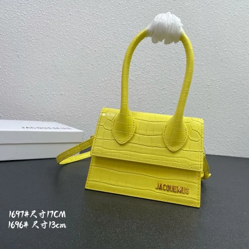 Jacquemus Yellow Crocodile Satchel Bag 17cm - Image 3