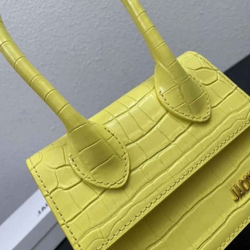 Jacquemus Yellow Crocodile Satchel Bag 17cm - Image 5