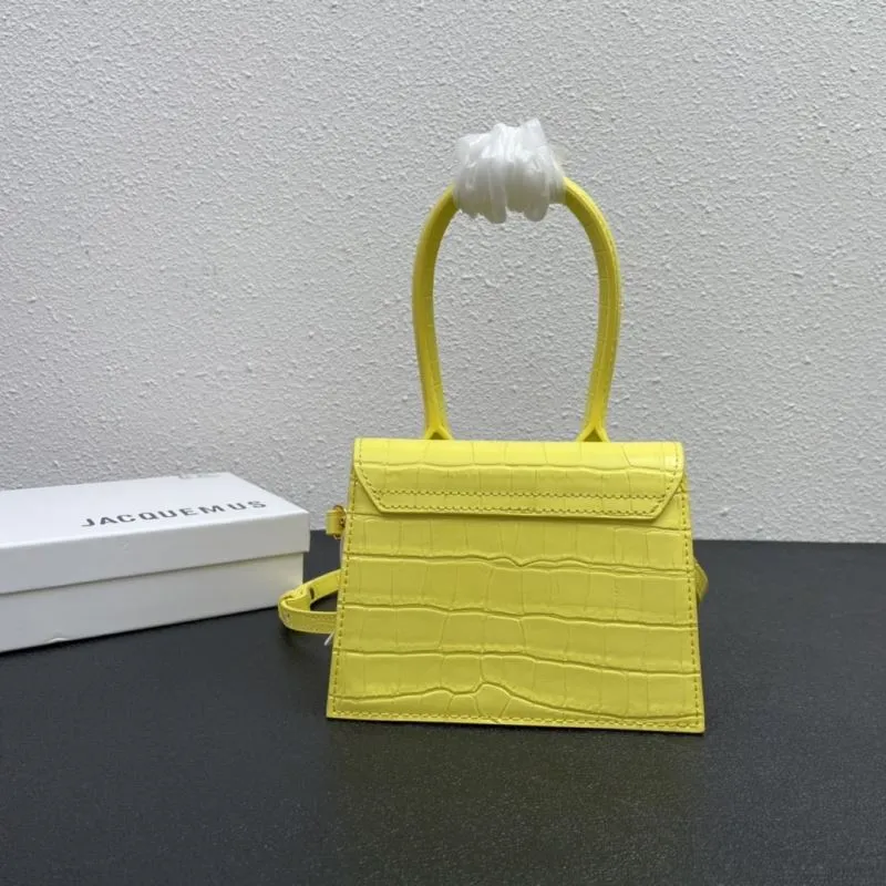 Jacquemus Yellow Crocodile Satchel Bag 17cm - Image 7