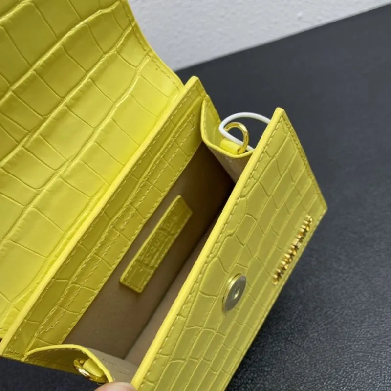 Jacquemus Yellow Crocodile Satchel Bag 17cm - Image 9